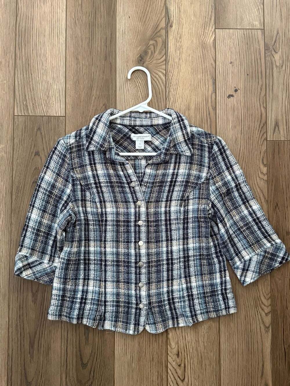 Christopher & Banks Petite Button-Up Plaid Shirt